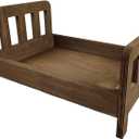 M&G House Brown Newborn Photography Props Wooden Bed Vintage Baby Photo Prop Baby Photoshoot Props Doll Bed Accessories Pretend Play Photoshoot Props