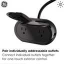 GE Cync Smart Plug, Outdoor Bluetooth and Wi-Fi Outlet Socket, Weather Resistant Plug, Works with Alexa and Google, Black (1 Pack)