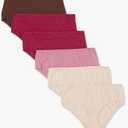 Amazon Essentials Women's Cotton Midi Brief Underwear, Pack of 6 Size 3XL