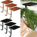 6 Pcs 2 in 1 Christmas Garland Hangers for Mantle Fireplace Stocking and Garland Hanger Two Hooks Durable Wrought Iron Metal Holder with Padded Contact Points for Xmas Home Shelf Holiday Decoration (Red Bronze,Black,)