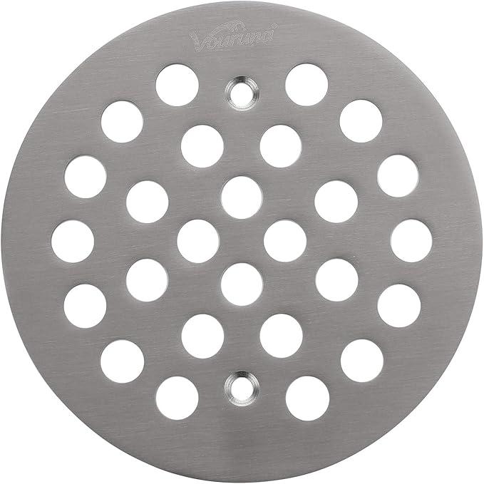 4-1/4 Inch Screw-in Shower Drain Cover Replacement Floor Strainer - Brushed Nickel, Brushed Gold, Oil Rubbed Bronze, Chrome, Antique Bronze, Black 4-1/4 Inch Screw-in Shower Drain Cover Replacement Floor Strainer - Brushed Nickel, Brushed Gold, Oil Rubbed Bronze, Chrome, Antique Bronze, Black