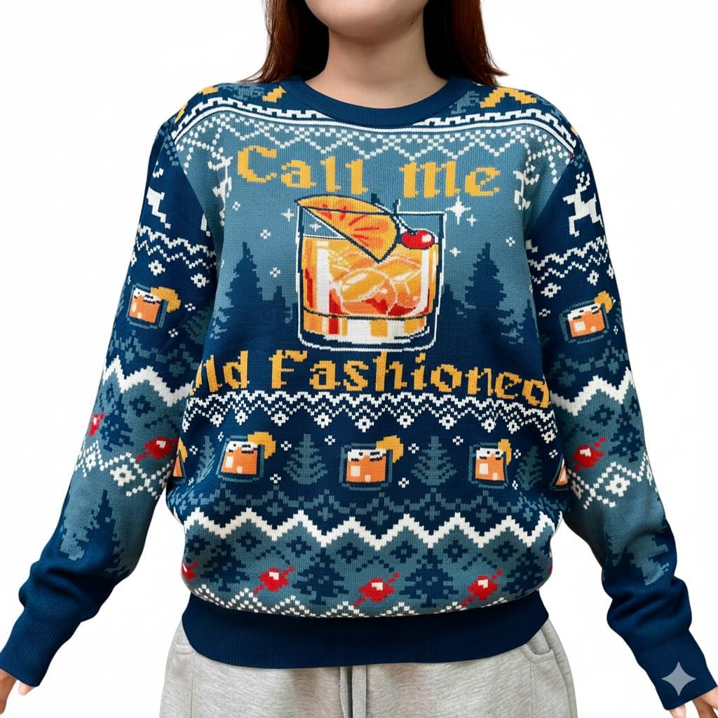 Call Me Old Fashioned Ugly Christmas Sweater – Ugly Christmas Sweater for Men 2025 – Xmas Knitted Sweaters - Xmas Knit Sweatshirt for Men, Women - Gifts for Christmas - Holiday Outfit (XL)