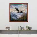 Findvoor Stamped Cross Stitch Kits for Beginners Full Range of Cross Stitching Embroidery Pattern for Adults, 11CT DIY Needlepoint Embroidery Starter Kits-Flying Eagle 17.7x17.7 inch