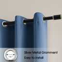 Rutterllow Blackout Curtains for Bedroom, Room Darkening Window Drapes 2 Panels for Living Room, Grommet Top (52x45 Inch, Blue Stone)