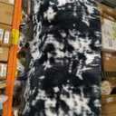 DweIke Fluffy Black White Shag Rugs for Bedroom Living Room, 3x5 Feet Soft Plush Tie-Dyed Cow Girls Boys Kids Rug, Non-Slip and Machine Washable Carpet for Dorm Nursery Classroom Deco  size 36x60