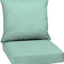 Arden Outdoor Deep Seat Cushion Set, 24 in x 24 in, Weather-Proof, Rain-Proof, Fade Resistant Patio Cushion for Chair, Sofa, and Couch Aqua Leala