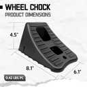 HOXWELL 4 Packs Wheel Chocks for Travel Trailers, Non Slip Black Wheel Chock Stackable, Lightweight Wheel Stoppers for Cars Campers Trucks RVs, 8.1"×6.1"×4.5", Black