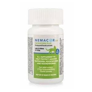(20 BTL'S) - NEMACOR | Cat Tapeworm Plus|Cats 2-16 lbs |Van/Yeast| 100 Tablets, Expires 11-30-2027