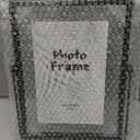 4x6 Floating Picture Frame, Black Photo Frame, Metal Pressed Flowers Desk Picture Frame with Glass for Multiple Photo Sizes (4x6, 5x7)