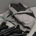 35 Inch Elevated Dog Bed with Canopy, Waterproof & Breathable Medium Cooling Dog Bed with Removable Shade Tent for Camping, Beach, Backyard, Grey