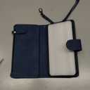 RANYOK Wallet Case Compatible with iPhone 12/12 Pro (6.1 inch), Premium PU Leather Zipper Flip Folio RFID Blocking Wallet with Wrist Strap Kickstand Protective Case - Blue