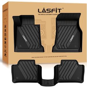LASFIT Floor Mats for BMW 3 Series 2012-2018 320i 328d 328i 330e 330i 335i 340i M3 RWD & Sedan Only(Not for 335is, X-Drive, GT), All Weather TPE Custom Fit Car Liners 1st & 2nd Row Mat, Black