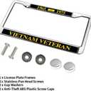 Vietnam Veteran Gift License Plate Frame Chrome US Army Veteran Fade-Resistant License Plate Frame (FPjunshiwaiwei302)
