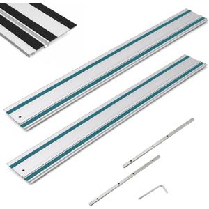 194368-5 110in Track Saw Guide Rail for Makita. Track Saw | 55"x2 Rail tracks with Connectors, Pre-Installed Splinter Guard & Anti-Slip Strips for Clean, Stable Cutting