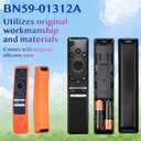 Replacement Remote for Samsung TVs with Voice Search Function and Silicone Case Compatible with UHD Neo QLED OLED 4K and 8K Smart TVs (Orange)