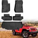 for 2007-2018 Jeep Wrangler JK 2 Door Floor Mats & Cargo Liner,TPE All Weather Car Liners Accessories,Custom Fit 1st & 2nd Row Floor Liners and Trunk Mat (for 2007-2018 Jeep Wrangler JK 2 Door)