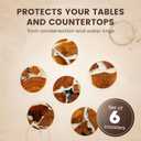 Round Cedar Wood Coasters Set of 6  Epoxy Resin Drink Coasters  Rustic Cup Coasters Perfect for Coffee Cups, Wine Glasses, Beer Pints  Modern Coaster Set with Cedar Scent  6 pcs