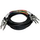 SASRT-4x25-4 Channel 25 Foot 1/4 Inch TRS Snake Cable - Pro Audio TRS Fantail to Fantail Cable Snake