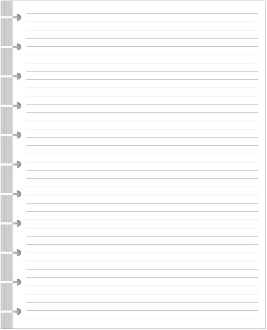A4 TUL Discbound Lined Refill Paper, 11 Disc Ruled Filler Paper, Letter Size 100Sheets / 200Pages, 100gsm, White, 8.5'' x 11''