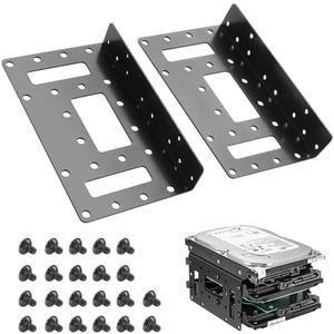 YAODHAOD 2.5" to 3.5" SSD/HDD Mounting Bracket, Up to 4 2.5 "SSDs Metal Mounting Bracket Internal Hard Drive Mounting Bracket Tray for PC/NAS/Server (2PCS)