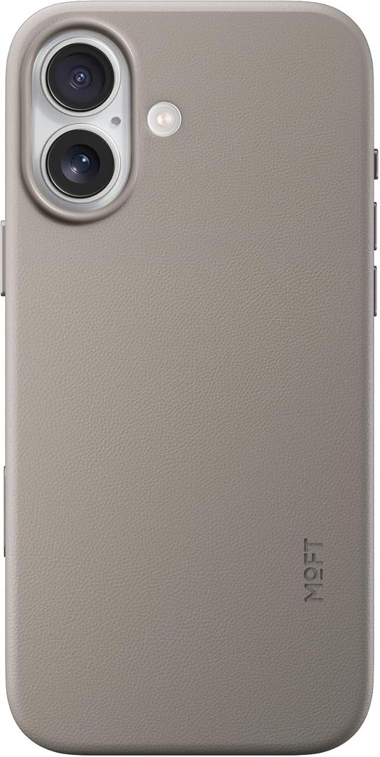 MOFT for iPhone 17 Case- MOVAS Snap Case, MagSafe Compatible, Soft-Touch Vegan Leather, Classic Minimalist Design, Lightweight, Stain-Resistant & Camera Protection, Taupe
