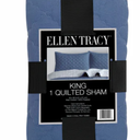 Ellen Tracy™ Quilted Sham 100% Polyester King Denim, 20x26in, 1 Count