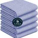2 x Indigo Blue Honeycomb Kitchen Towels 5 Pack, 16x26 Inch, 100% Cotton, Quick Dry, Soft & Absorbent Dish Towels for Cleaning, Wiping, Kitchen Chores & Restaurant or Catering Use