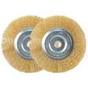 2Pcs 6" Fine Wire Wheel for Bench Grinder, with 1/2"-5/8" Arbor