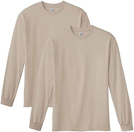 American Apparel Adult Heavyweight Cotton Long Sleeve Style G1304 T-shirt (2-Pack) M