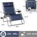 Timber Ridge Oversized Zero Gravity Chair, 33" Wide, 500 lb Capacity, Blue
