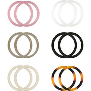 12 Pcs O-Ring Handbag Handles - Round Purse Handles for Tote Bag, Crochet Bags, DIY Purse Making(6 Colors)