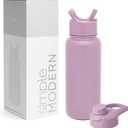 Simple Modern Water Bottle with Straw and Chug Lid Vacuum Insulated Stainless Steel Metal Thermos Bottles | Reusable Leak Proof BPA-Free Flask for Sports, Gym | Summit Collection | 32oz, Lavender Mist