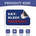 Eat Sleep Baseball Bathroom Rugs 24x16 Inches | Water Absorbent Soft Non-Slip Bath Mat Machine Washable Mats for Showers Laundry Rooms Indoor Doors Decor