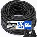 60 FT Wire Loom 3/4 Inch, Split Wire Loom Tubing Wire Conduit, Wire Protector Tubing  Black