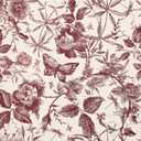 Drawer Liner Contact Paper for Dresser Drawers Peel and Stick Wallpaper Sketched Design 15.7x118in Self Adhesive Removable Red Maroon Rose Floral Butterfly Vintage Cabinet Shelf Renter Friendly