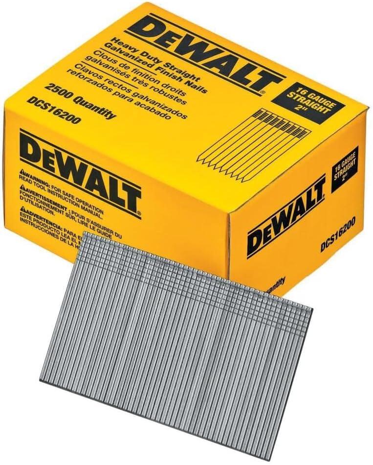 DeWalt DCS16200 2' 16 Gauge Heavy-Duty Straight Finish Nails (One Size)