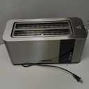 Mueller UltraToast Full Stainless Steel Toaster 4 Slice, Long Extra-Wide Slots for Bagels and Waffles, 6 Browning Levels, LED Display, Cancel/Defrost/Reheat Functions & Removable Tray, Kitchen Gadgets