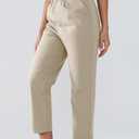 Women's Mid Rise Ankle Pants Golf Pants Women with Pockets Lightweight Activewear Lounge Pants (XX-Large, Ivory)