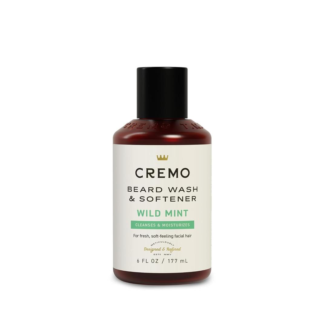 Cremo Wild Mint Beard & Scruff Softener, Softens and Conditions Coarse Facial Hair of All Lengths in Just 30 Seconds, 6 Fl Oz