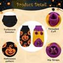 Vehomy 2Pcs Dog Cat Halloween Sweaters Dog Pumpkin Sweater Dog Cat Pumpkin Turtleneck Knitwear Shirt Dog Puppy Halloween Costume Clothes for Small Medium Dogs Cats M