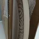 24" Round Mirror Farmhouse Wooden Frame Circle Mirrors, Rustic Decorative Distressed Wall Mounted Mirror for Bathroom, Bedroom, Living Room, Entryway, Fireplace, Hall (Flower White)