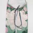 Floral Apron for Women with Pockets, Adjustable Chef Aprons for Kitchen, Cooking, BBQ & Grill (Green)