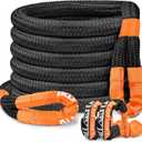ALL-TOP Kinetic Recovery Rope Kit w/ 2 Soft Shackles, 83000Lbs, 1.5in x 30ft, Heavy Duty 30+% Elasticity, 27600Lbs Work Load Limit for 4x4 Offroad Vehicle(Black)