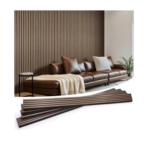 Wood Slat Wall Panels 4 Pack 94.5" x 7.9", Acoustic Wooden Panel for Wall, Soundproof 3D Fluted Panels for Interior Wall Decor, Living Room, Bedroom - Walnut