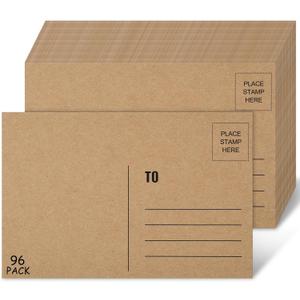 COIDEA 96PCS Blank Postcards for Mailing, 4 x 6 inches Post Cards for Mailing, 300 GSM Kraft Cardstock Paper Mailable Printable Postcards Bulk for Birthday, Thank You, Business Postcards
