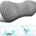 Lumbar Support Pillow - Memory Foam for Low Back Pain Relief, Ergonomic Streamline Car Seat, Office Chair, Recliner and Bed (Upgrade Gray)