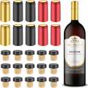 Wine Sealer for Wine Bottles - 60 pcs Wine Bottle Resealer Kit for Cruise with PVC Heat Shrink Capsules, Cork Stopper with Plastic Top for Home Use