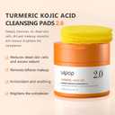 Turmeric pads and kojic acid cleansing for face pads dark spots, kojic acid and turmeric cleansing scrub pads for face and body (60 Count (Pack of 1))