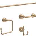 Delta Mylan (4-Pack) Bathroom Set Champagne Bronze 18" Towel Rack, Toilet Paper Holder, Hand Towel Holder, Towel Hook| Bathroom Accessory Set Towel Holder 4-Piece Hardware Set MYN64-CZ