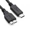 3FT External Hard Drive Cord to USB C for Western Digital WD My Passport, Seagate, Toshiba Canvio, LaCie, etc, Compatible with iPhone 15, PC, Mac, Samsung, LG, Moto, Pixel & Other USB-C Devices